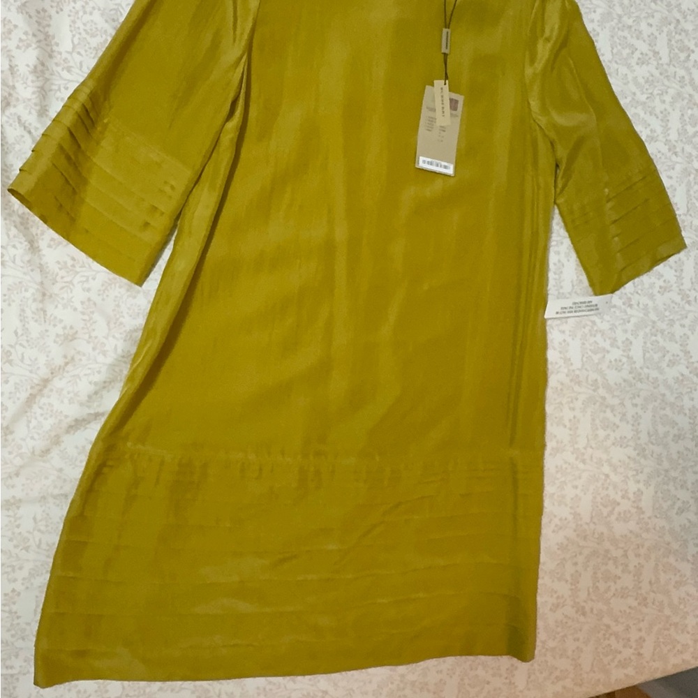 New Burberry Silk Chartreuse dress 10US